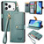 iPhone 17 Pro Max Love Zipper Lanyard Leather Phone Case - Green