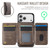 iPhone 17 Pro Max MAGKING K3 Series MagSafe RFID K3 Pro Card Bag Detachable Phone Case - Coffee