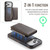 iPhone 17 Pro Max MAGKING K3 Series MagSafe RFID K3 Pro Card Bag Detachable Phone Case - Coffee