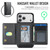 iPhone 17 Pro Max MAGKING K4 Series MagSafe RFID Tri-fold Card Bag Detachable Phone Case - Black