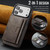 iPhone 17 Pro Max MAGKING K4 Series MagSafe RFID Tri-fold Card Bag Detachable Phone Case - Coffee