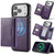 iPhone 17 Pro Max MAGKING K4 Series MagSafe RFID Tri-fold Card Bag Detachable Phone Case - Purple