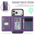 iPhone 17 Pro Max MAGKING K4 Series MagSafe RFID Tri-fold Card Bag Detachable Phone Case - Purple