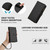 iPhone 17 Pro Max Magnetic Closure 9 Card Slots Zipper Leather Case with Hand Strap - Black