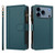 iPhone 17 Pro Max Magnetic Closure 9 Card Slots Zipper Leather Case with Hand Strap - Dark Green