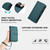 iPhone 17 Pro Max Magnetic Closure 9 Card Slots Zipper Leather Case with Hand Strap - Dark Green