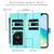 iPhone 17 Pro Max Magnetic Closure 9 Card Slots Zipper Leather Case with Hand Strap - Mint Green