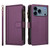 iPhone 17 Pro Max Magnetic Closure 9 Card Slots Zipper Leather Case with Hand Strap - Purple