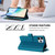 iPhone 17 Pro Max Magnetic Closure 9 Card Slots Zipper Leather Case with Hand Strap - Turquoise