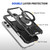 iPhone 17 Pro Max MagSafe Magnetic Shockproof Phone Case with Ring Holder - Black