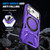 iPhone 17 Pro Max MagSafe Magnetic Shockproof Phone Case with Ring Holder - Purple