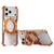 iPhone 17 Pro Max Mechanical Gear MagSafe Holder Borderless Metal Phone Case - Orange