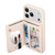iPhone 17 Pro Max Mirror Rhombic Texture Metal Bow-knot Vegan Leather Card Bag Phone Case - Beige
