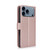 iPhone 17 Pro Max Multi-Card Wallet RFID Leather Phone Case - Rose Gold