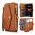 iPhone 17 Pro Max Multifunctional Wallet Detachable Leather Phone Case with Lanyard - Brown
