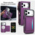 iPhone 17 Pro Max Multifunctional Wallet Detachable Leather Phone Case with Lanyard - Dark Purple