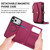 iPhone 17 Pro Max Multifunctional Wallet Detachable Leather Phone Case with Lanyard - Red