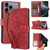 iPhone 17 Pro Max Orchid Butterfly Embossed Leather Phone Case - Red