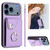 iPhone 17 Pro Max Organ Card Bag Ring Holder PU Phone Case with Lanyard - Purple