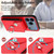 iPhone 17 Pro Max Organ Card Bag Ring Holder PU Phone Case with Lanyard - Red