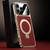iPhone 17 Pro Max Plain Leather MagSafe Holder Phone Case - Red