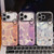 iPhone 17 Pro Max Plating Feather Texture Wristband Holder TPU Phone Case with Lens Film - Pink