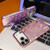 iPhone 17 Pro Max Plating Feather Texture Wristband Holder TPU Phone Case with Lens Film - Purple