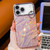 iPhone 17 Pro Max Plating Ripples Texture Wristband Holder TPU Phone Case with Lens Film - Pink