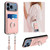 iPhone 17 Pro Max R20 Crossbody Rope Ring Card Holder Phone Case - Pink