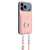 iPhone 17 Pro Max R20 Crossbody Rope Ring Card Holder Phone Case - Pink