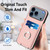 iPhone 17 Pro Max R20 Crossbody Rope Ring Card Holder Phone Case - Pink