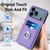 iPhone 17 Pro Max R20 Ring Card Holder Phone Case - Purple