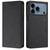 iPhone 17 Pro Max RC01 Dual-Folded Magnetic Suction RFID Leather Phone Case - Black