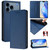 iPhone 17 Pro Max RC01 Dual-Folded Magnetic Suction RFID Leather Phone Case - Dark Blue