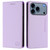 iPhone 17 Pro Max RC01 Dual-Folded Magnetic Suction RFID Leather Phone Case - Light Purple