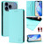 iPhone 17 Pro Max RC01 Dual-Folded Magnetic Suction RFID Leather Phone Case - Mint Green
