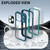 iPhone 17 Pro Max RedPepper IP68 Waterproof Triple-proof MagSafe Phone Case - Cyan + Lake Blue