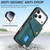 iPhone 17 Pro Max Retro Card Wallet Fold Leather Phone Case with Strap - Green