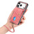 iPhone 17 Pro Max Retro Card Wallet Fold Leather Phone Case with Strap - Pink