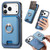iPhone 17 Pro Max Retro Cross Leather Card Bag MagSafe Phone Case - Blue