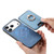 iPhone 17 Pro Max Retro Cross Leather Card Bag MagSafe Phone Case - Blue