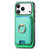 iPhone 17 Pro Max Retro Cross Leather Card Bag MagSafe Phone Case - Green