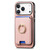 iPhone 17 Pro Max Retro Cross Leather Card Bag MagSafe Phone Case - Pink