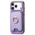 iPhone 17 Pro Max Retro Cross Leather Card Bag MagSafe Phone Case - Purple