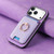 iPhone 17 Pro Max Retro Cross Leather Card Bag MagSafe Phone Case - Purple