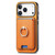 iPhone 17 Pro Max Retro Cross Leather Card Bag MagSafe Phone Case - Yellow