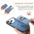 iPhone 17 Pro Max Retro Cross Leather Ring Side Insert Card Bag MagSafe Phone Case - Blue