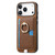 iPhone 17 Pro Max Retro Cross Leather Ring Side Insert Card Bag MagSafe Phone Case - Brown