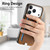 iPhone 17 Pro Max Retro Cross Leather Ring Side Insert Card Bag MagSafe Phone Case - Brown