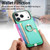 iPhone 17 Pro Max Retro Cross Leather Ring Side Insert Card Bag MagSafe Phone Case - Green